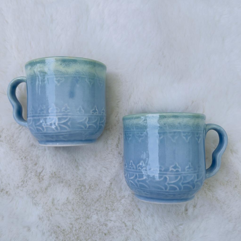 Sky Blue Luxury Tea Cups (Set of 2)