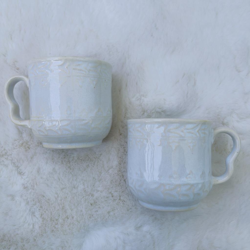 White Luxury Tea Cups (Set of 2)