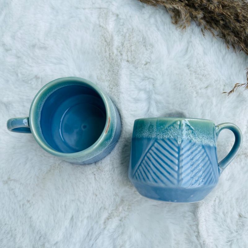 Leaf Embossed Tea Cups