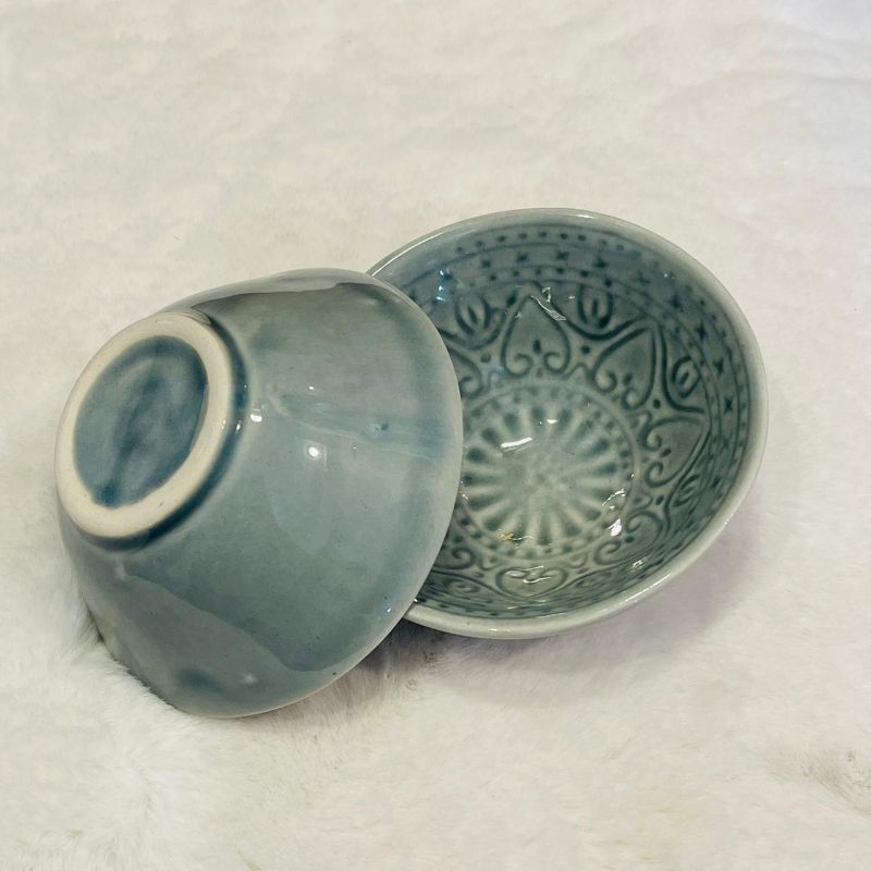 Embossed Ceramic Bowl (Set  of 2)