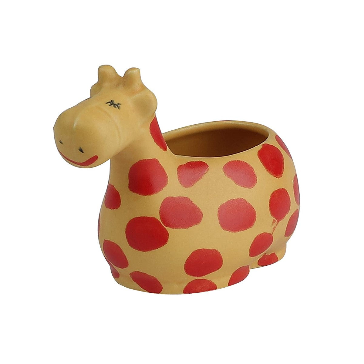 Giraffe Handpainted Decorative Flower Pots Cum Ceramic Planters (Set of 2)