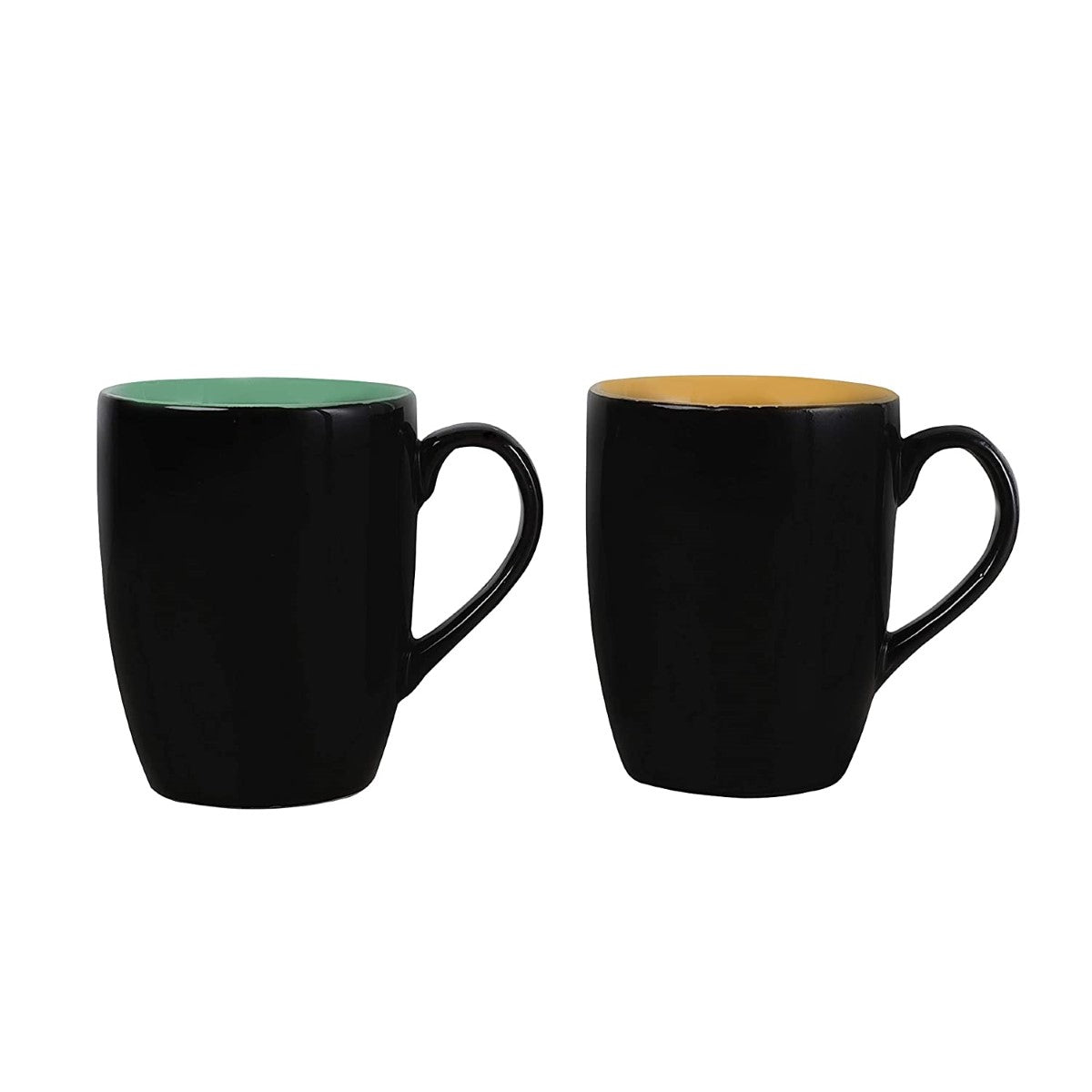 Black Shine Abstract and Classic Ceramic Tea/Coffee Mugs-320ml (Pack of 2/4/6)