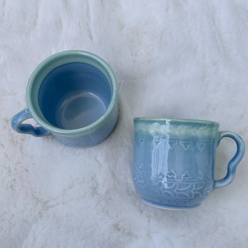 Sky Blue Luxury Tea Cups (Set of 2)
