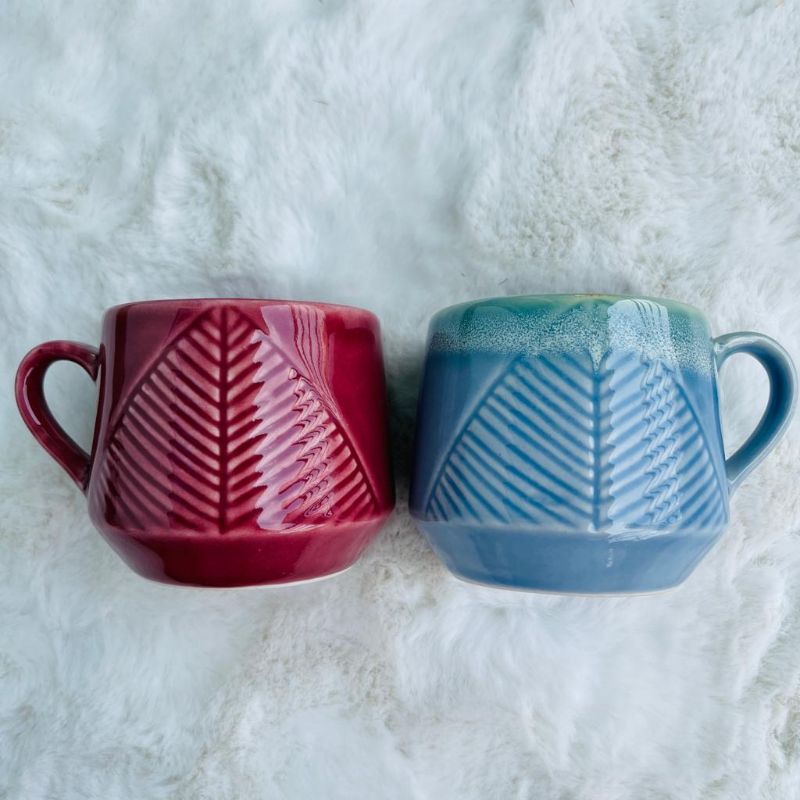 Leaf Embossed Tea Cups