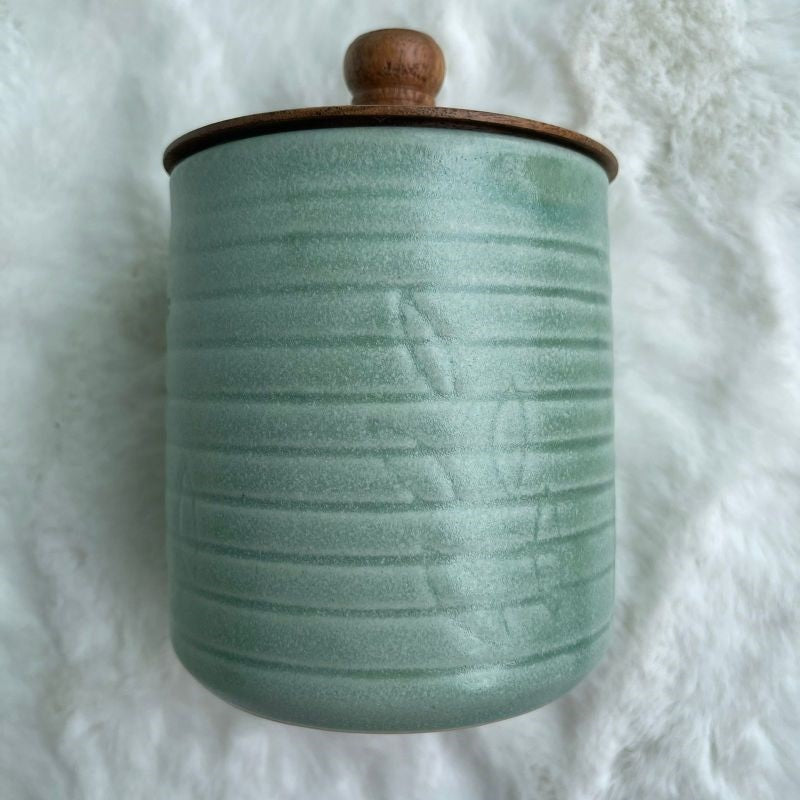 Cassidy Green Jar with Lid