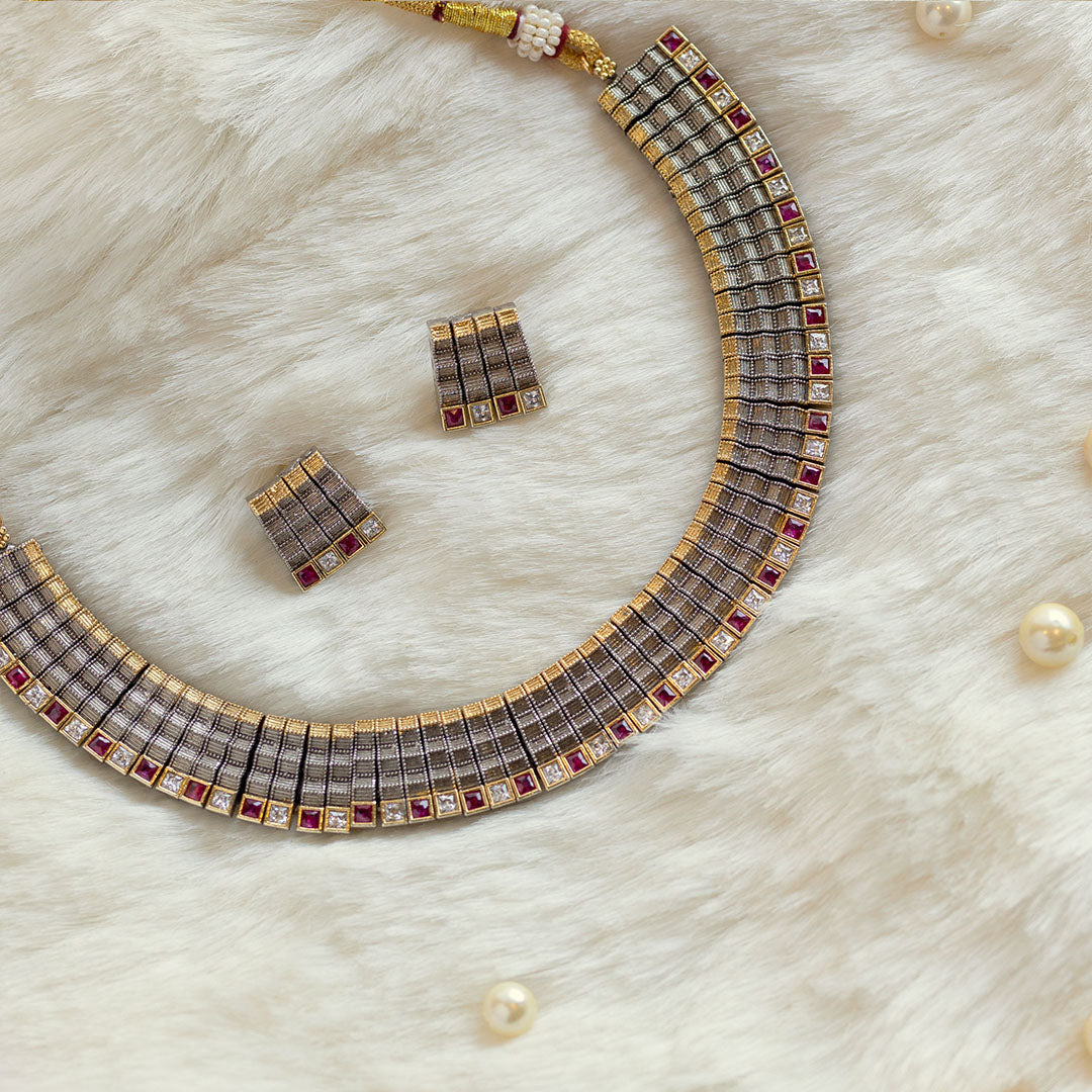 Matt Finish Elegant Grey Choker