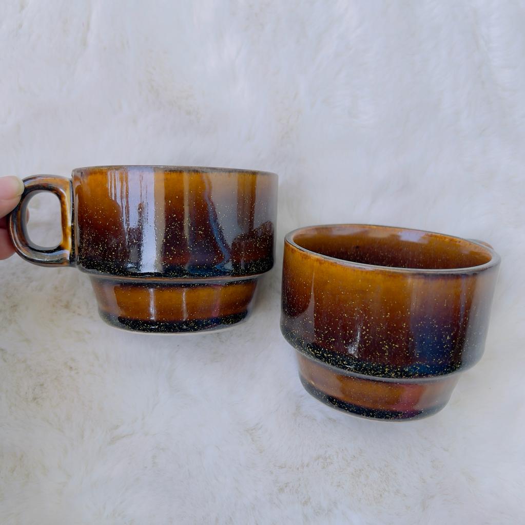 Amber Stackable Tea Cups (Set of 2)