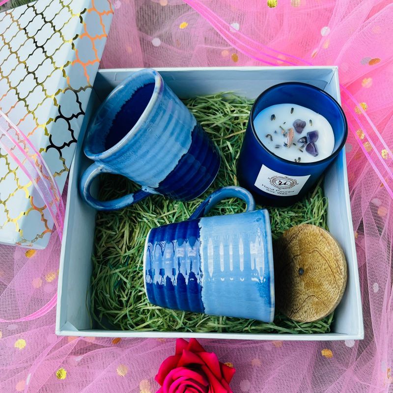 Diwali Gift Box I Mugs and Candle