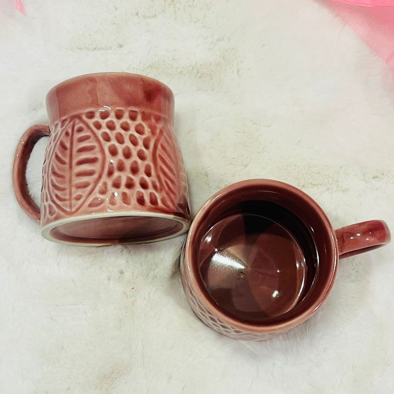 Luxury Leafy Coffee Mugs (Set of 2)