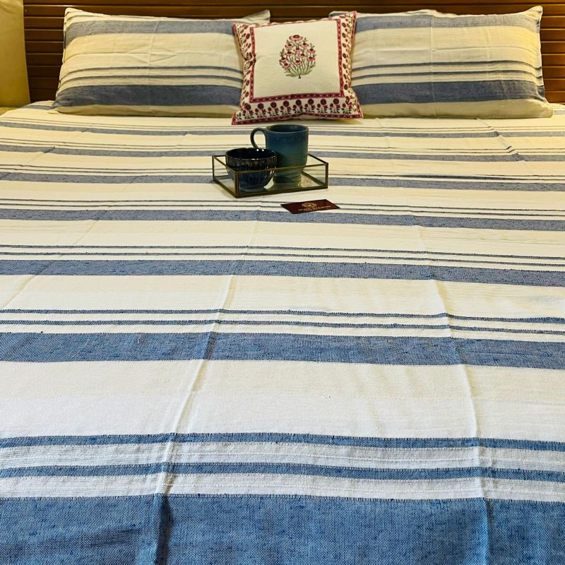 Khadi Handloom Striped Bedsheets