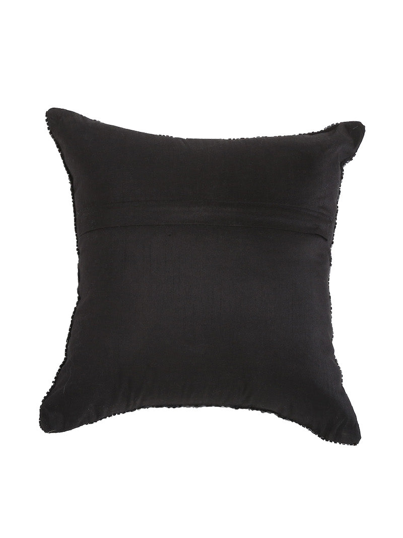 Elegant Black Sequin Work Cushion Cover