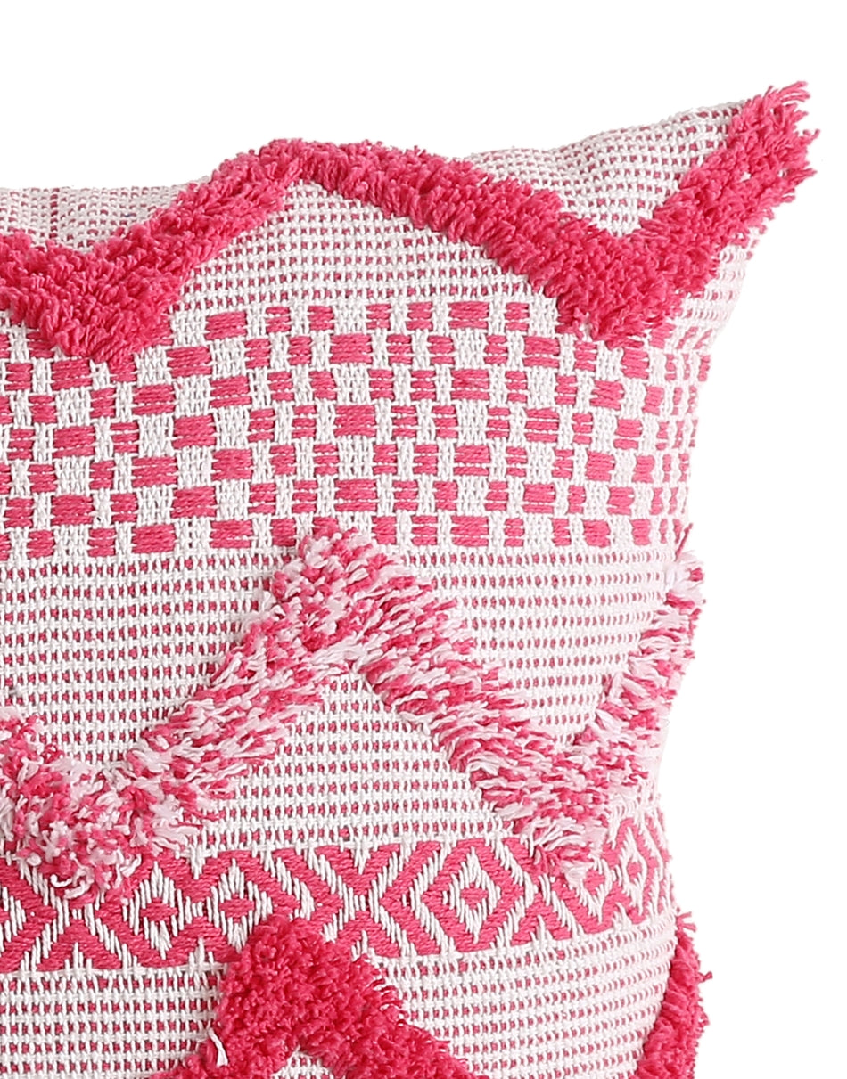 Pink Fuchsia Tufted Cushion Cover