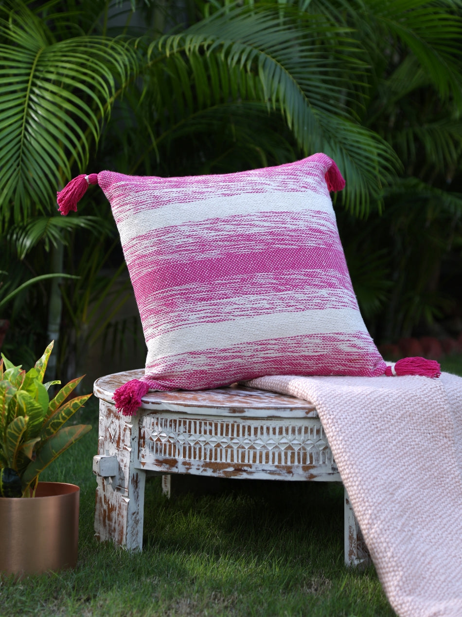 Pink Fuchsia Handwoven Cushion Cover