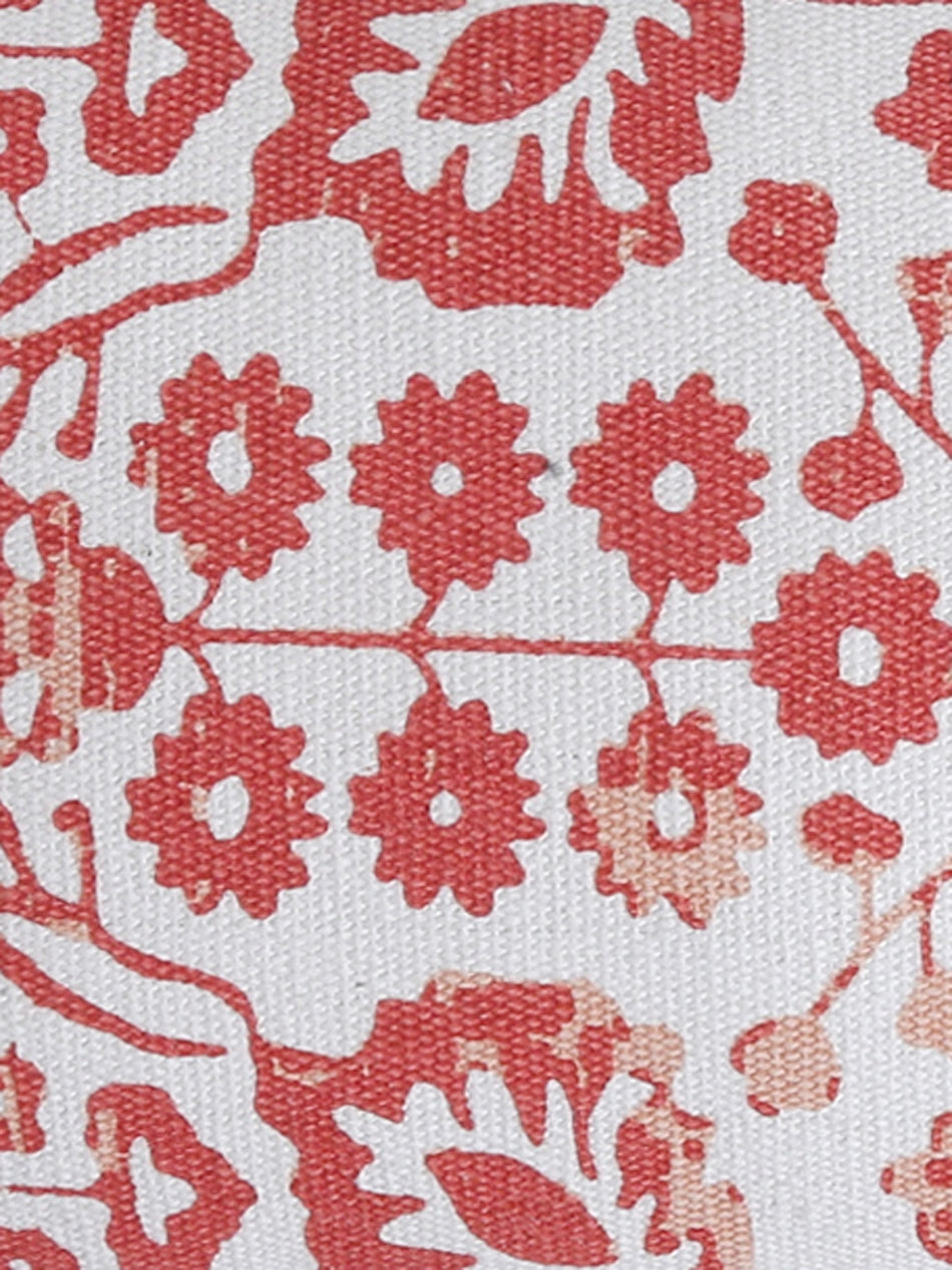 Peach Printed Cushion Cover with Tassels