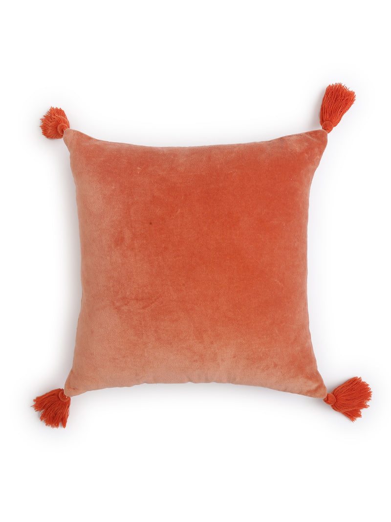 Cotton Slub Handcrafted Cushion Cover with Beading