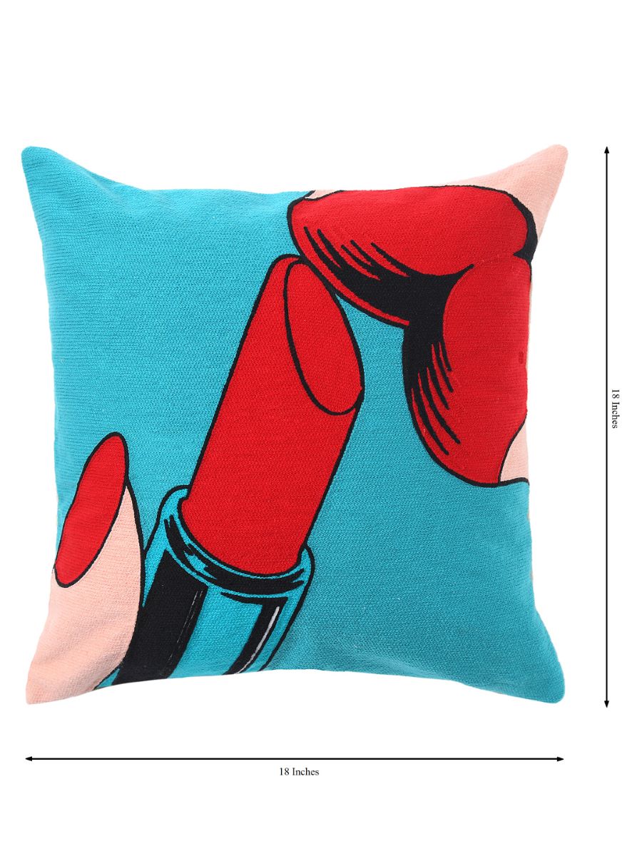 Retro Vintage Pop Art Lipstic Design Cushion Cover