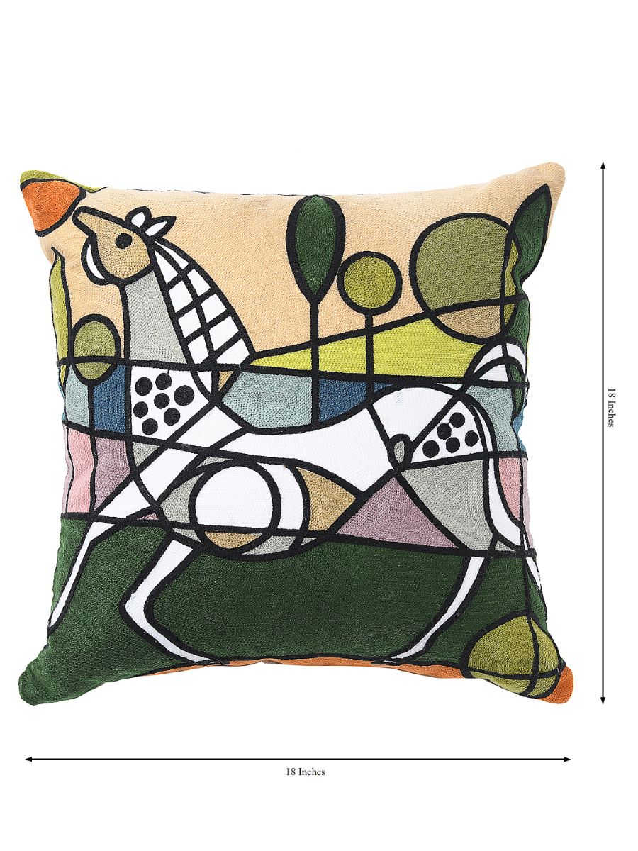 Quirky And Beautiful Abstract Art Horse Design Cushion Cover
