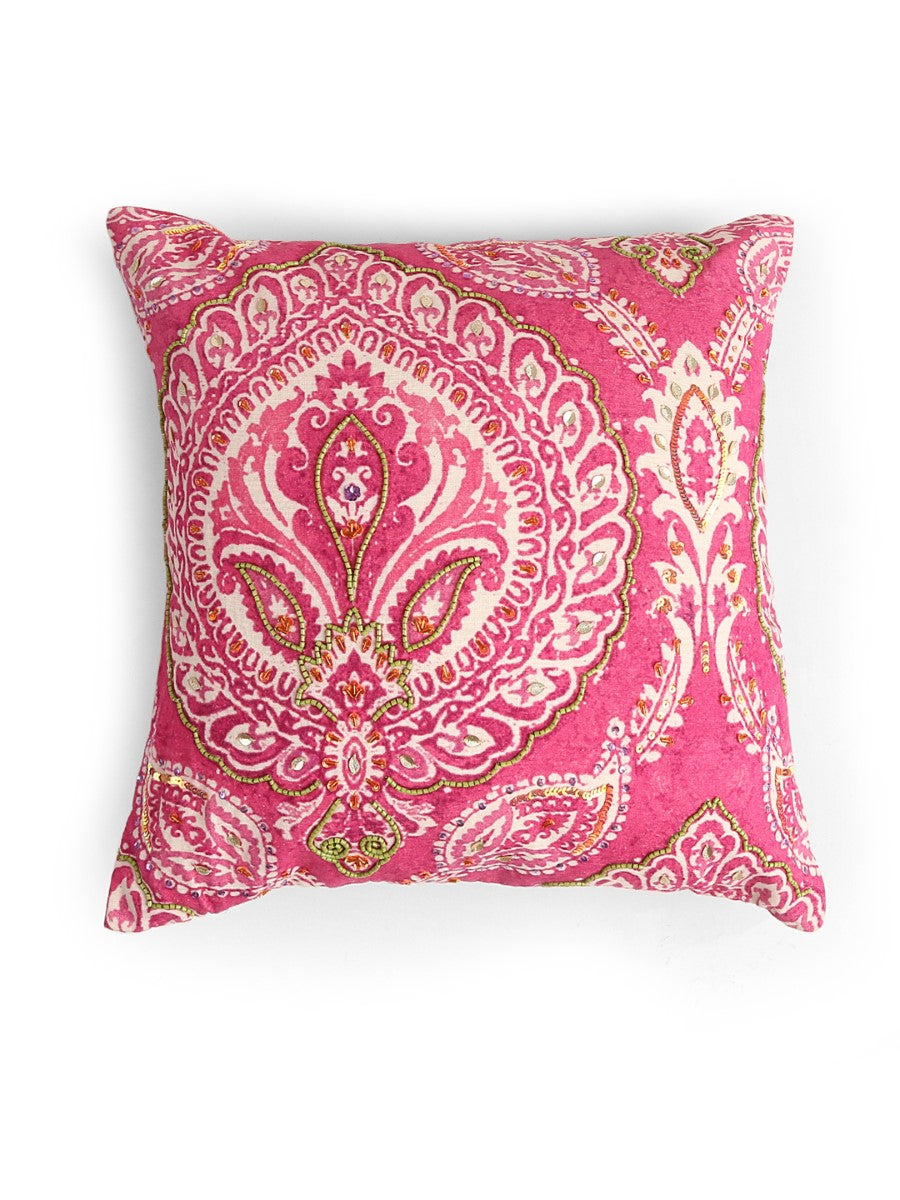 Pink Paisley Cushion Cover