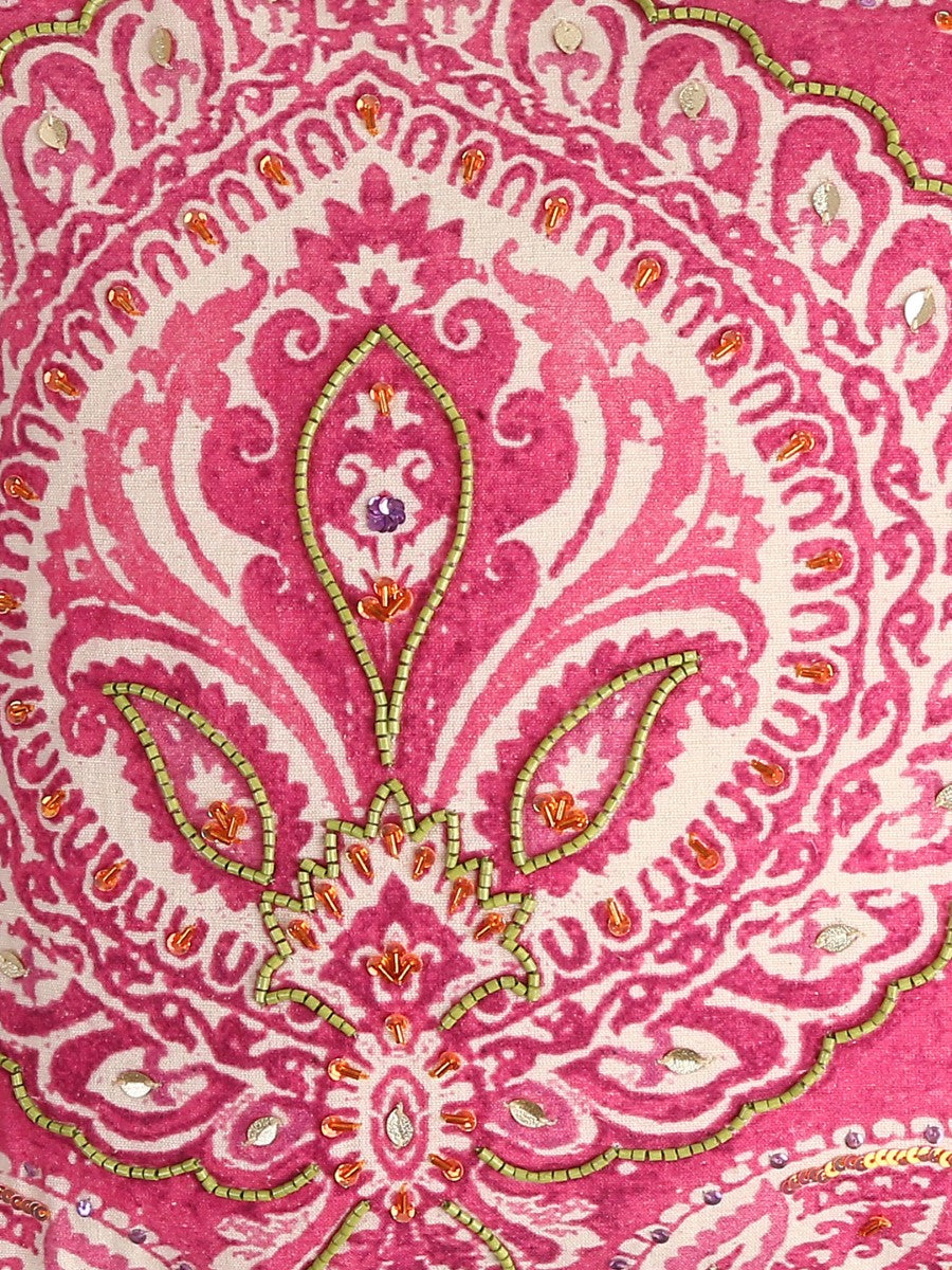 Pink Paisley Cushion Cover