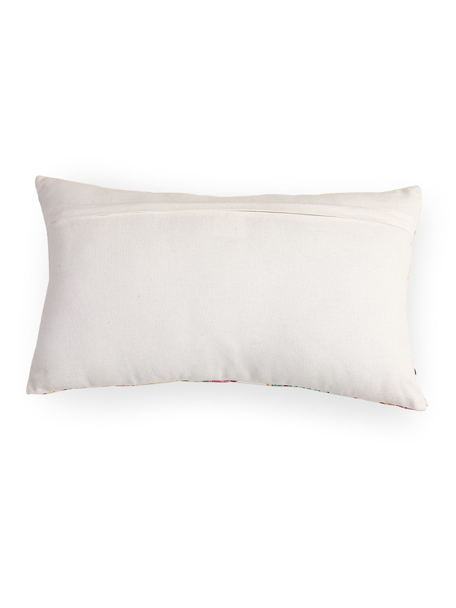 Multicolor Hand Beaded Rectangular Cushion Cover