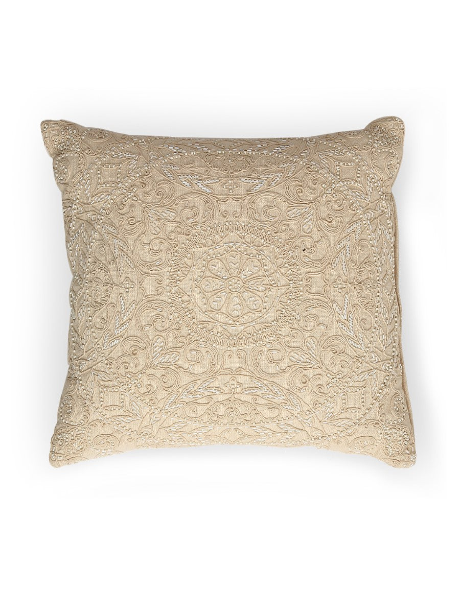 Embellished Dori Work Ivory Cushion Cover