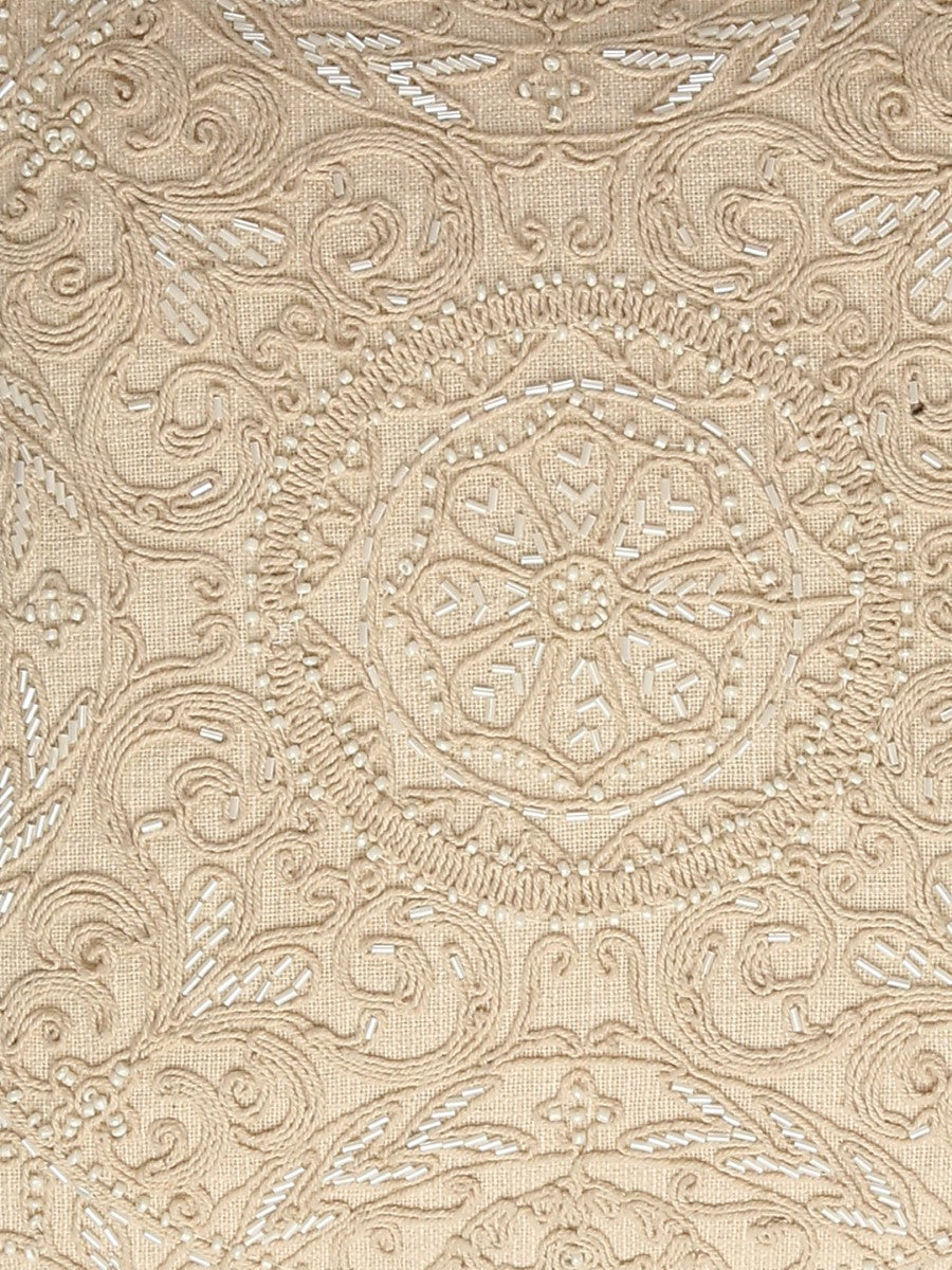 Embellished Dori Work Ivory Cushion Cover