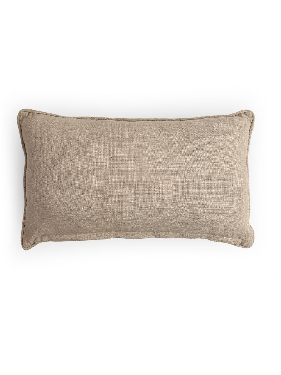 Grey Embroidered & Embellished Rectangular Cushion Cover