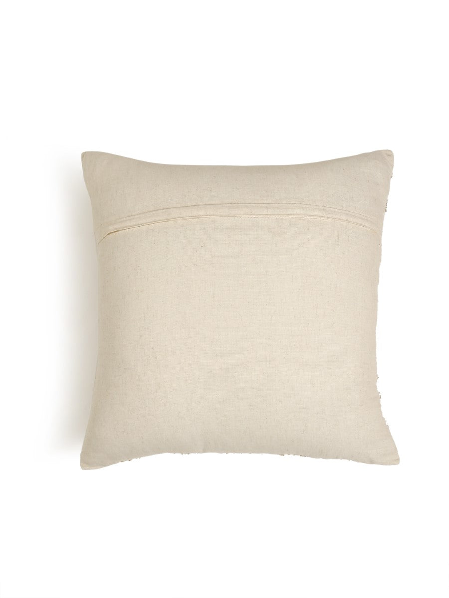 Ivory & Gold Geometric Design Beaded Cushion Cover