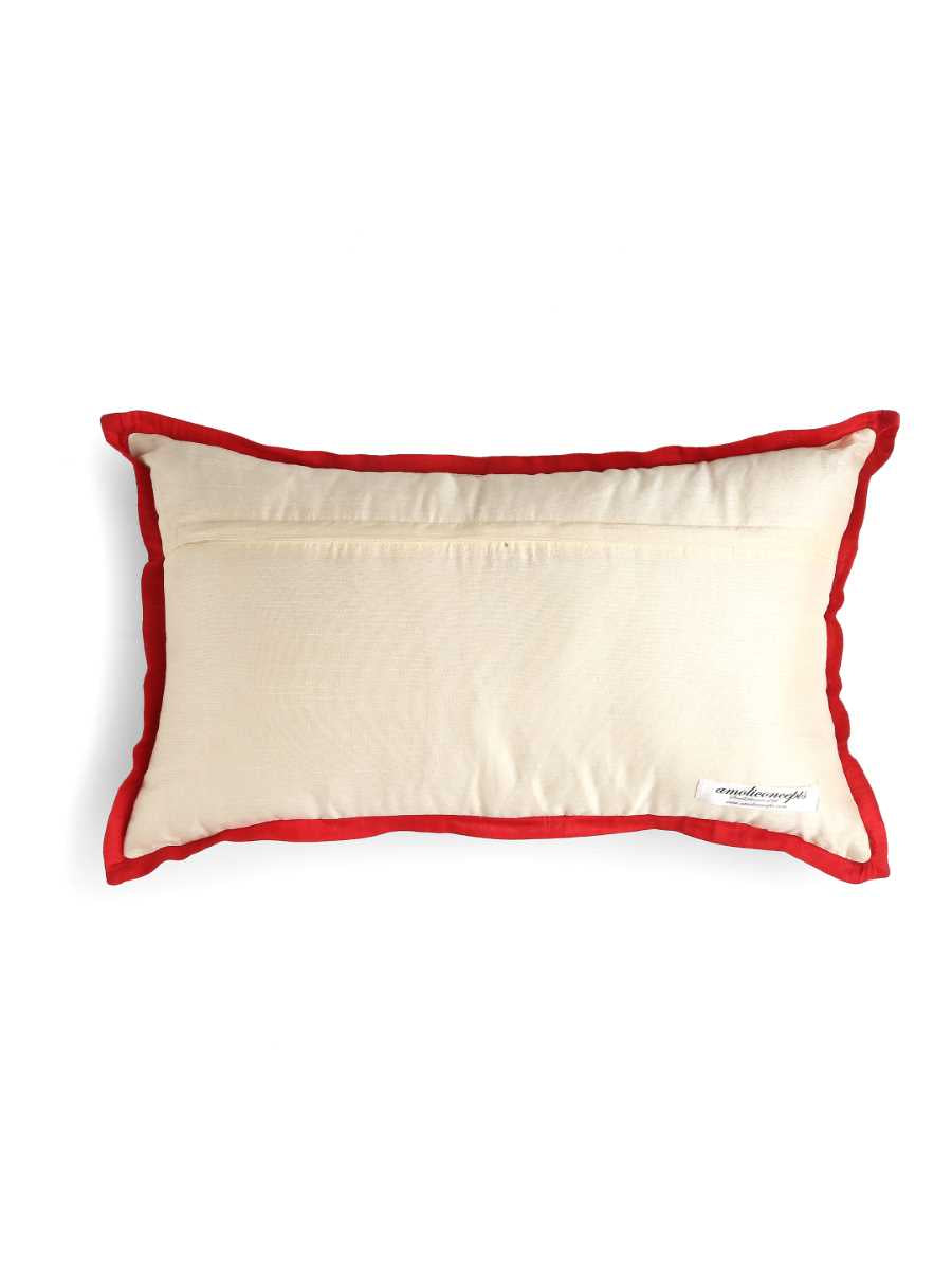Paisley Design Patch Work Embroidered Cushion Cover With Sequin Base