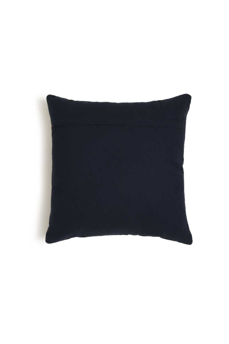 Blue Embroidered & Embellished Cushion Cover