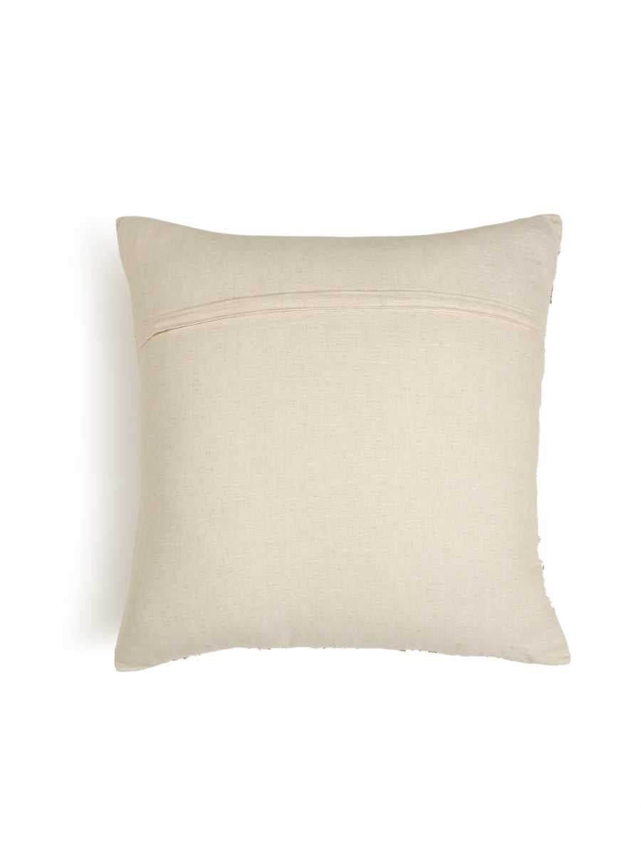 Ivory & Blue Embellished Cushion Cover