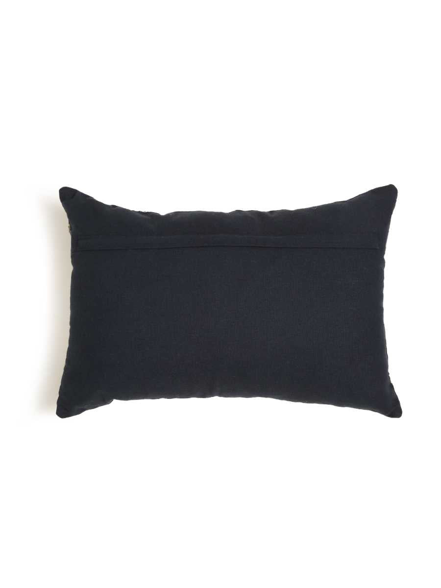 Blue & Ivory Pillow Style Embroidered Cushion Cover