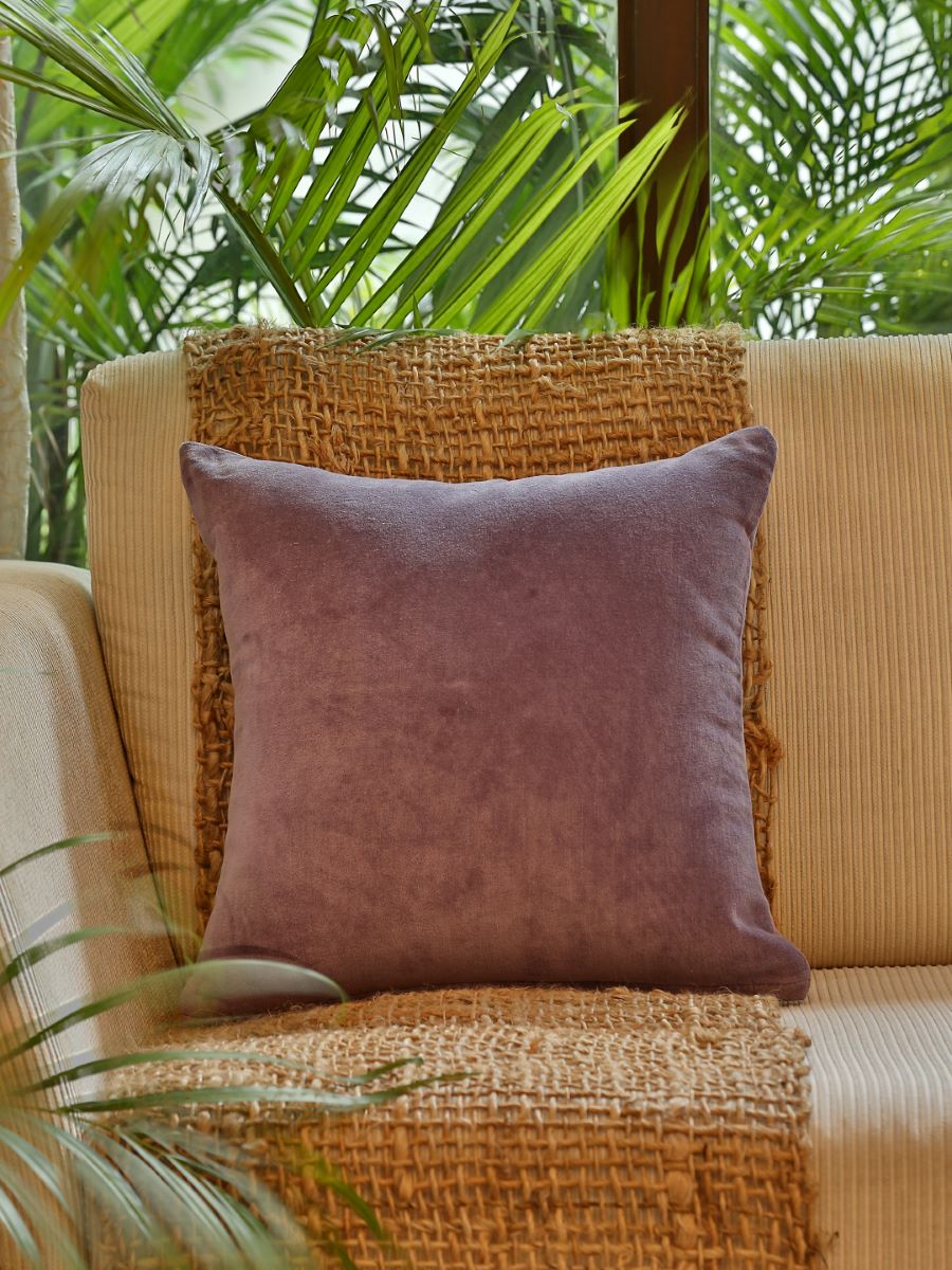 Lavender Cotton Velvet Cushion Cover