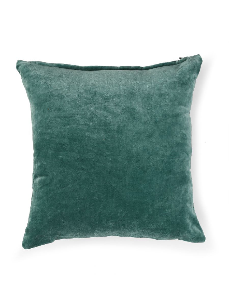 Sea Green Cotton Velvet Cushion Cover
