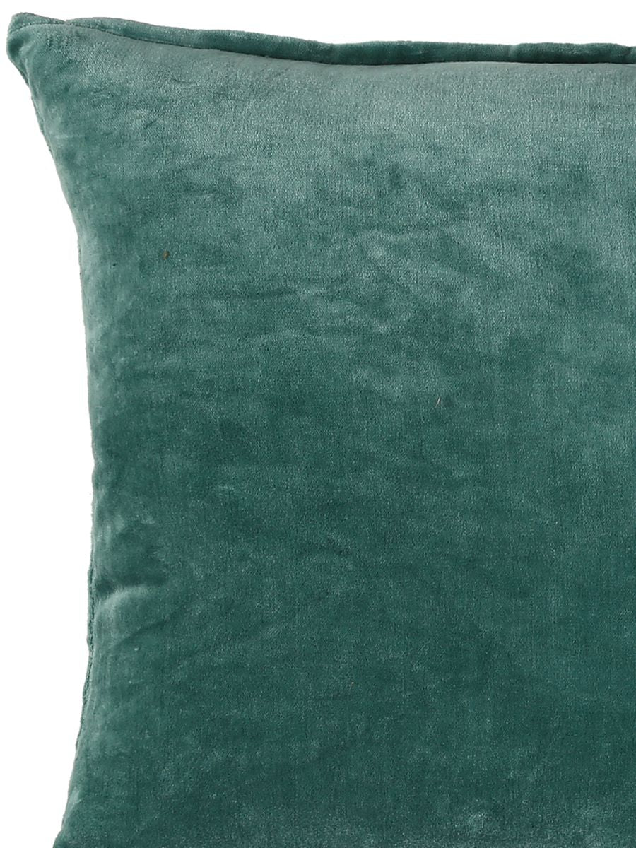Sea Green Cotton Velvet Cushion Cover