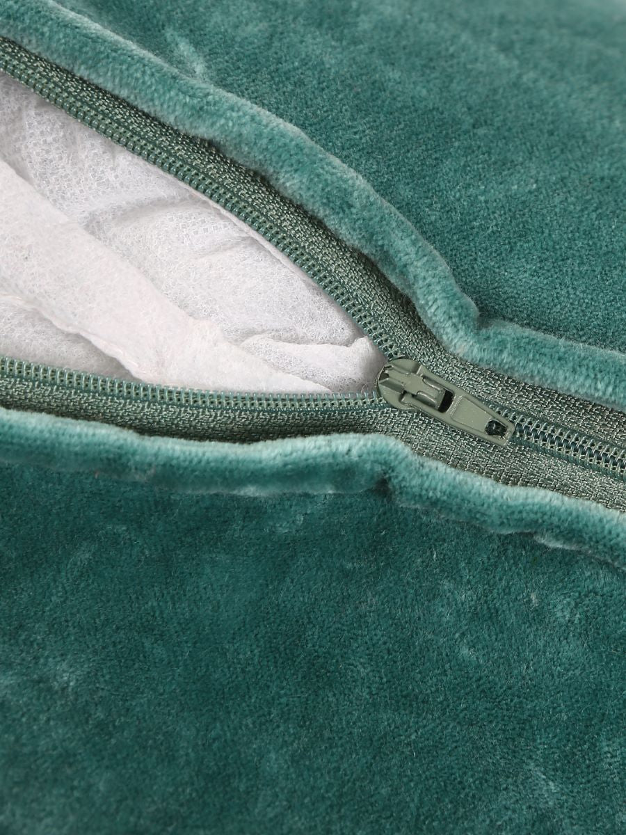 Sea Green Cotton Velvet Cushion Cover