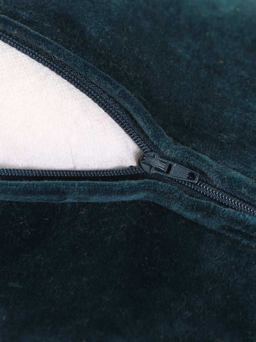 Teal Cotton Velvet cushion Cover