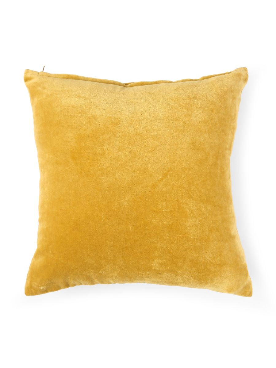 Yellow Cotton Velvet Cushion Cover