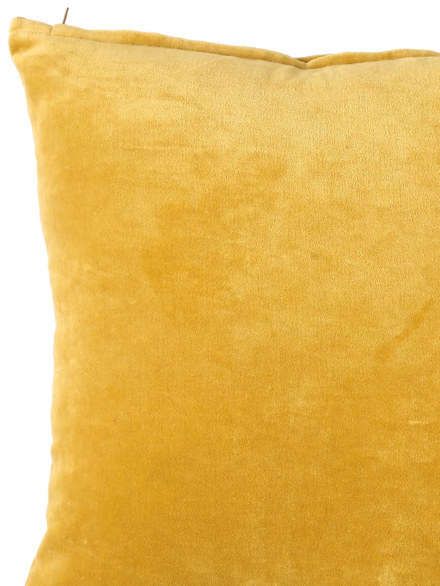 Yellow Cotton Velvet Cushion Cover