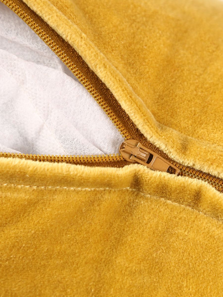Yellow Cotton Velvet Cushion Cover