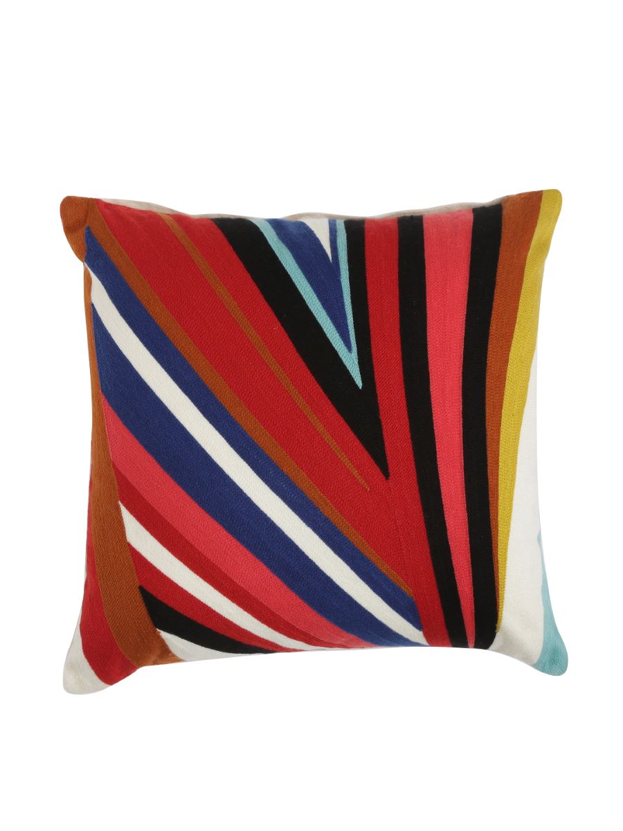 Colorful Abstract Design Embroidered Cushion Cover
