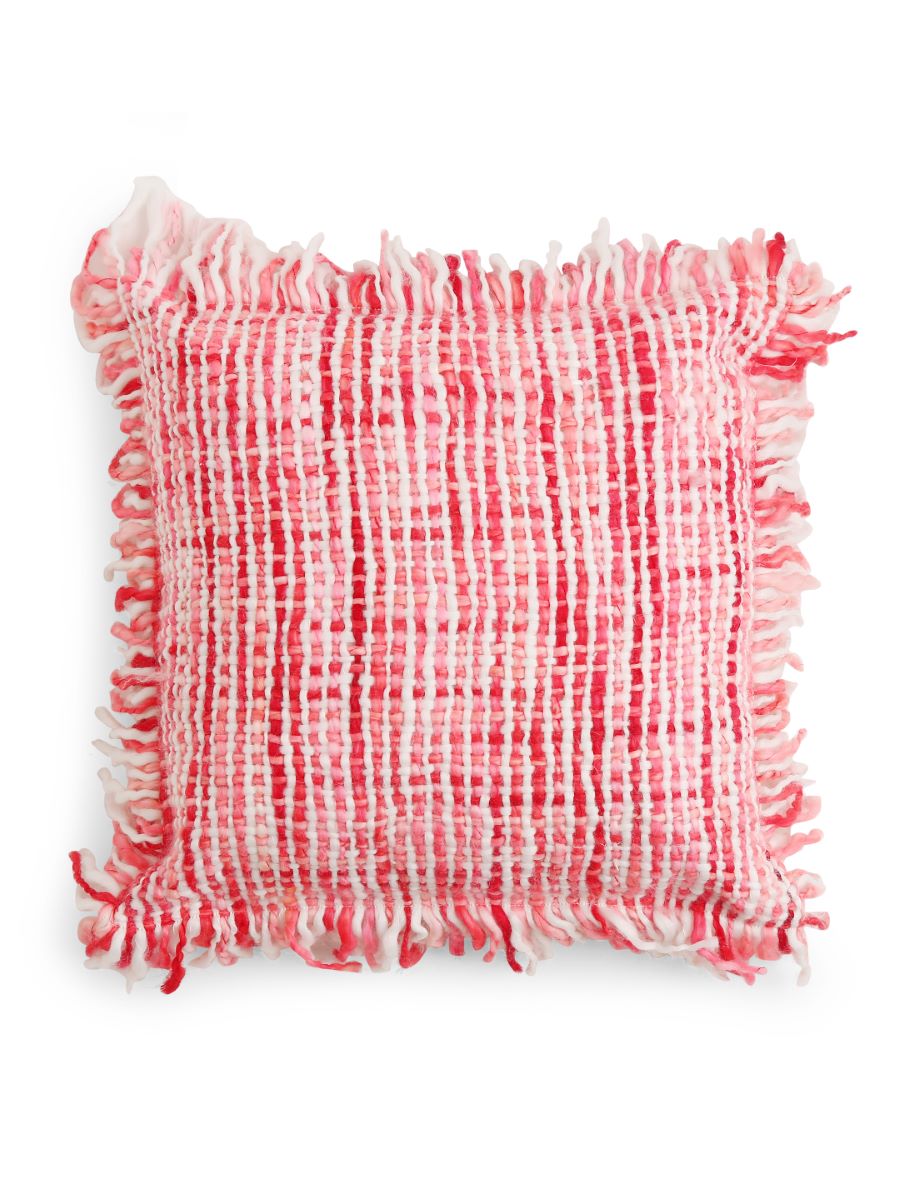 Soft Chunky Handwoven Acrylic Wool Cushion Cover With Fringes