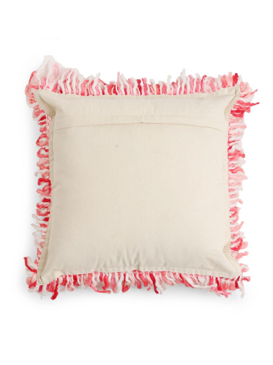 Soft Chunky Handwoven Acrylic Wool Cushion Cover With Fringes