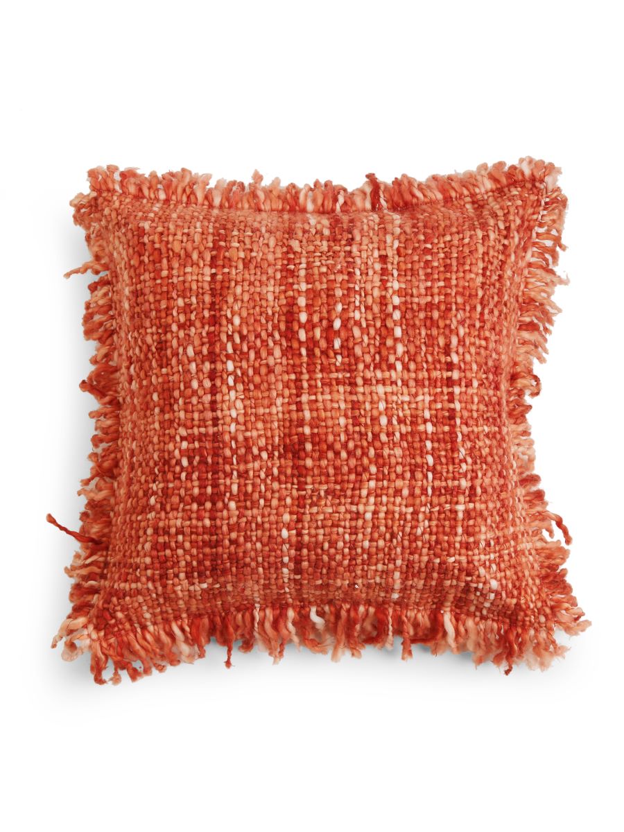 Soft Chunky Handwoven Acrylic Wool Cushion Cover With Fringes