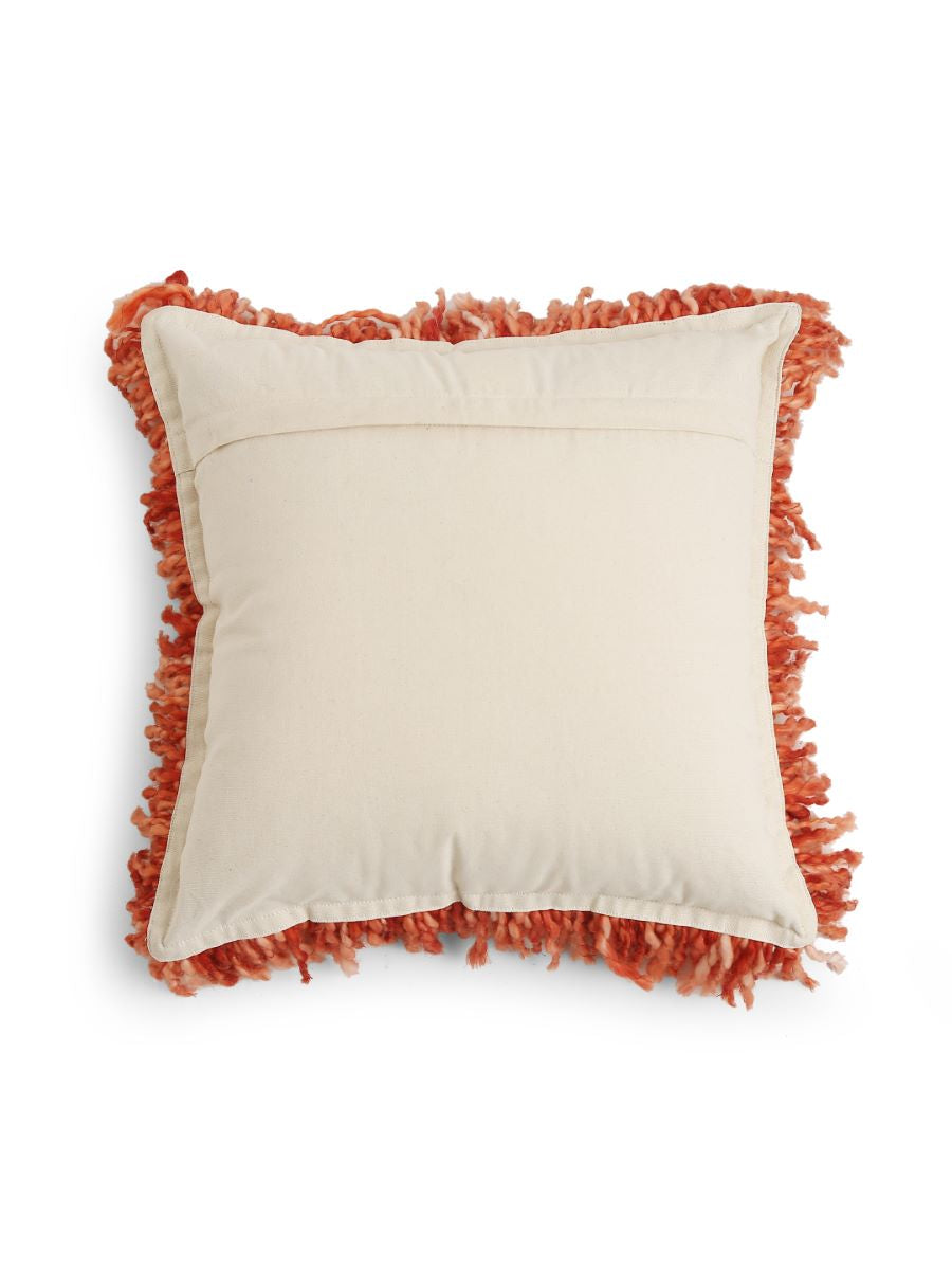 Soft Chunky Handwoven Acrylic Wool Cushion Cover With Fringes