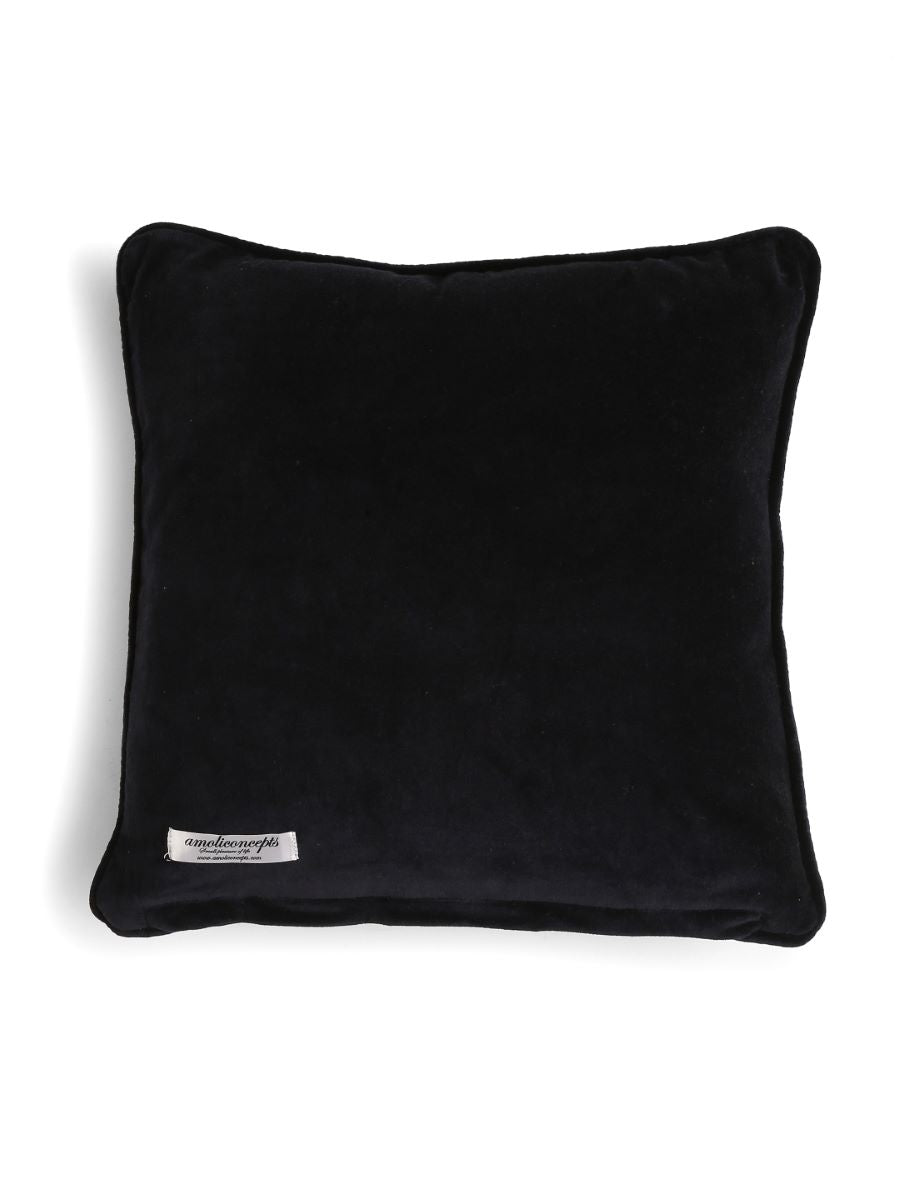 Navy Blue Cotton Velvet Cushion Cover