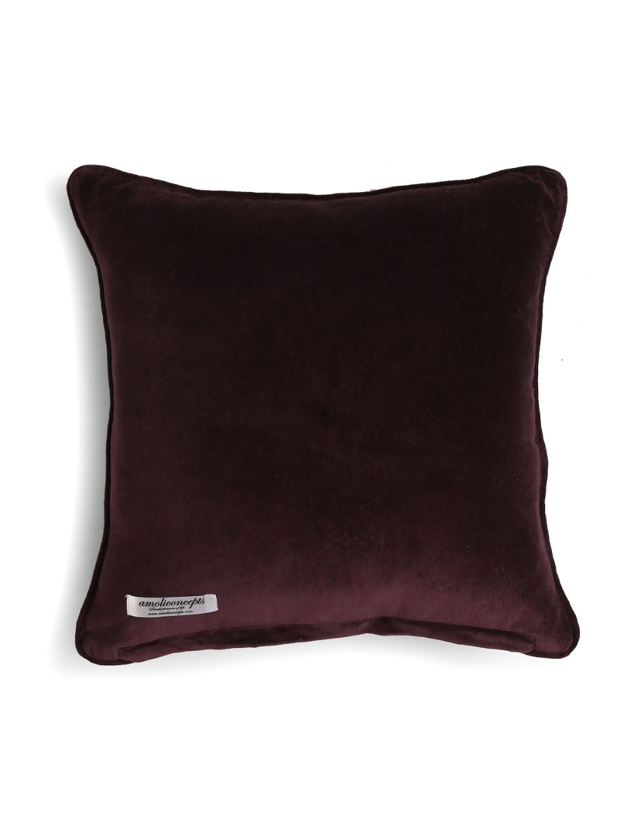 Purple Cotton Velvet Cushion Cover