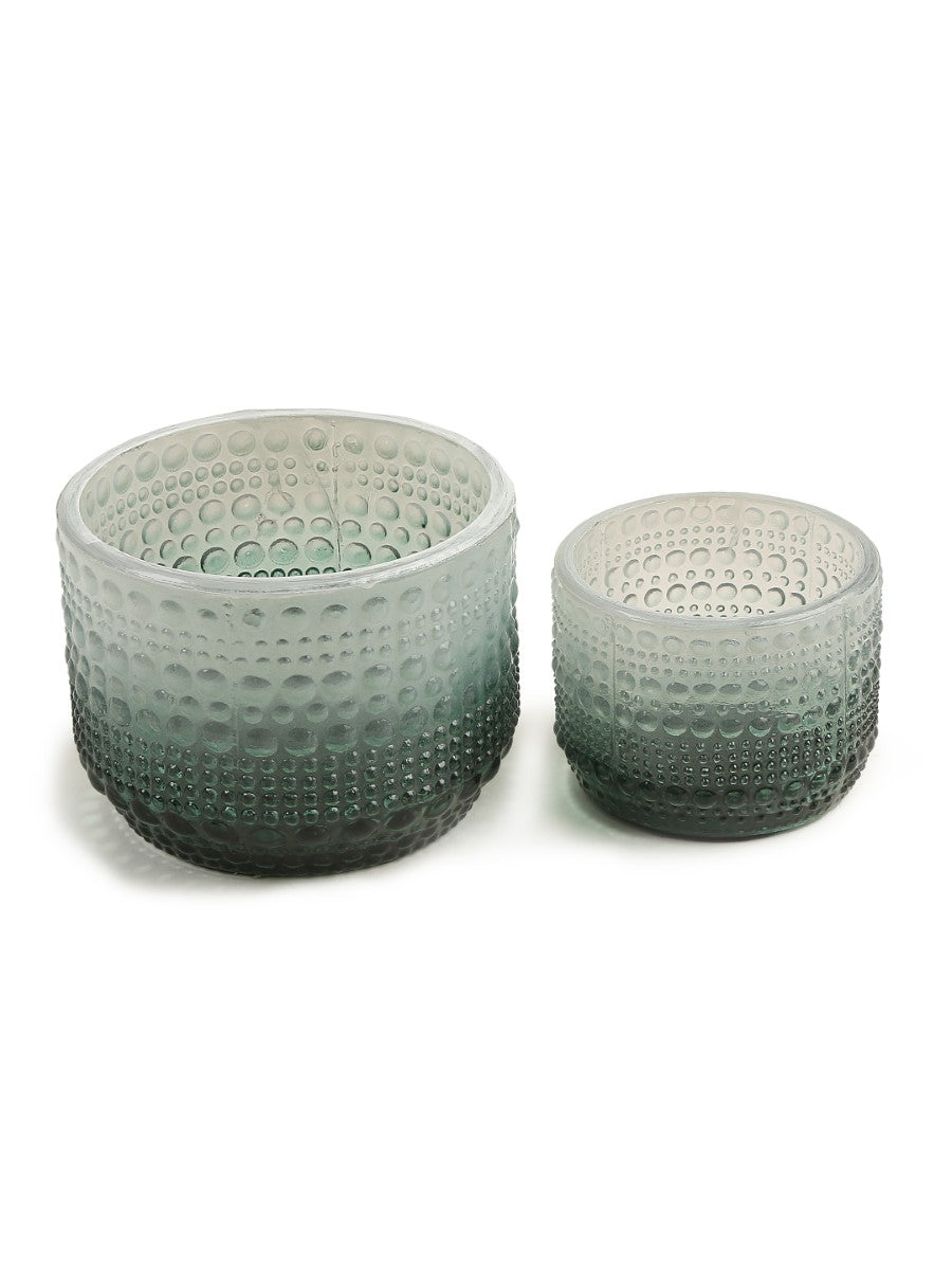 Ombre Green Glass Votive (Set of 2)