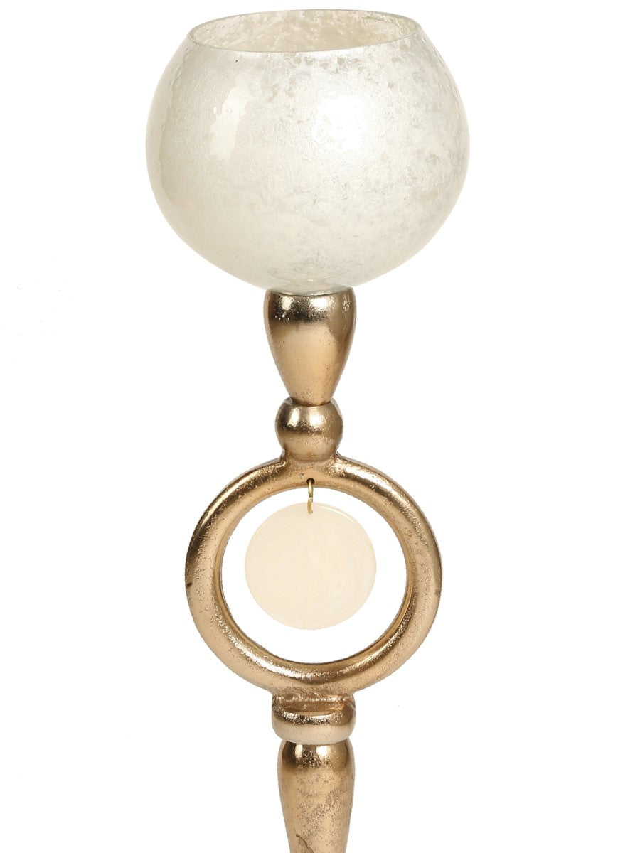 Ivory & Gold Candle Holders (Set Of 2)
