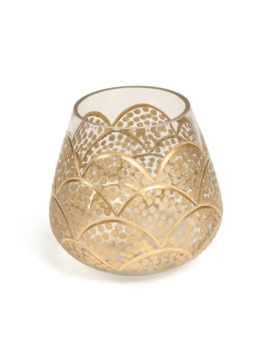 Elegant Votive With Gold Paint